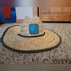 13 Fishing Straw Sun Hat‎ with Blue 13 Fishing Patch
